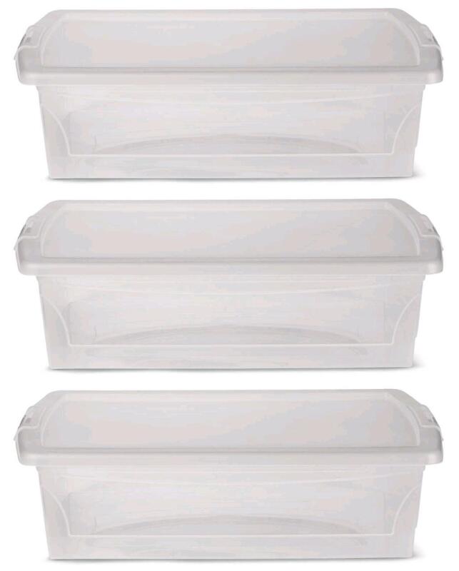 3 New TYPE A Clarity 25L Storage Containers With 5 Lids, Retail Value $44.97