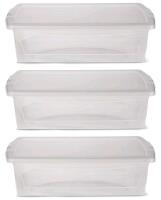 3 New TYPE A Clarity 25L Storage Containers With 5 Lids, Retail Value $44.97