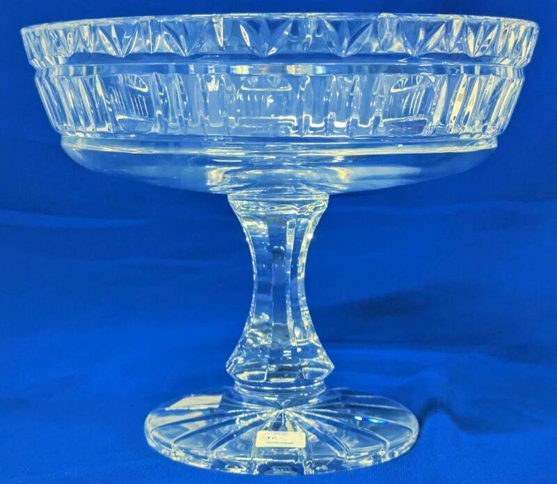 Vintage Lead Crystal Pedestal Compote Candy Dish Designed in Ireland, 7.75" Diam &times; 6.5" Tall, No Chips or Cracks