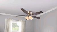 New For Living 52" 5-Reversible Blade 3-Speed 4-Lights Ceiling Fan, Brushed Nickel. Retails for $145