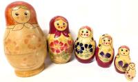Vintage Wooden Nesting Doll. 6pcs, 1.5" - 6.5" Tall