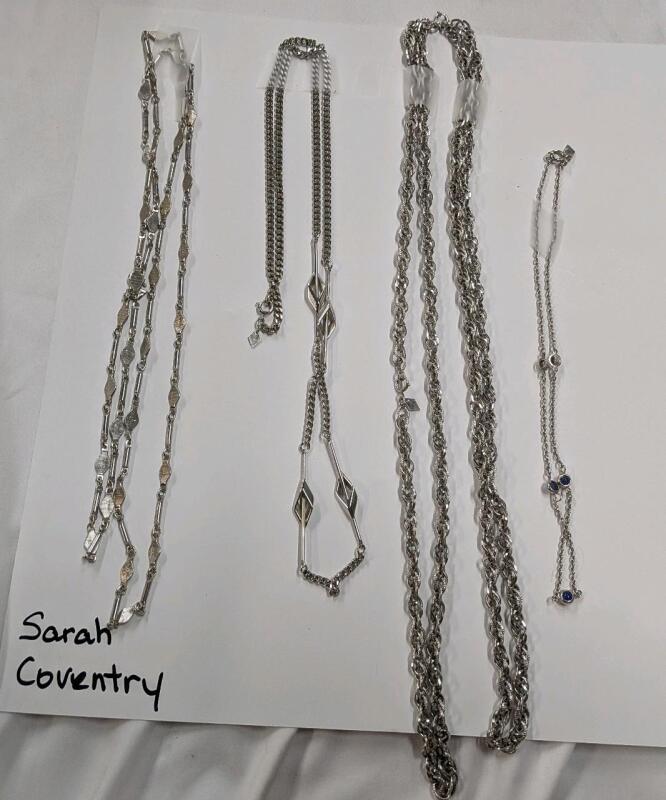 4 Wonderful Sarah Coventry Necklaces. Shortest Chain is approximately 16" Long