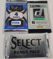 2023 & 2024 Panini Soccer Trading Card Sealed Wax Packs (3)