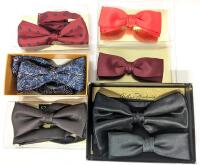 7 Vintage Bows! 3 Classic Bow Ties & 4 Clip-On Bow Ties, Most Bought From Eatons, Includes 1 Marked 100% Silk