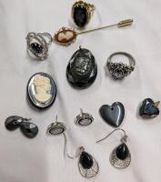 14 Pieces of Assorted Jewelry, Featuring Earrings, Rings Cameo Pin and More!