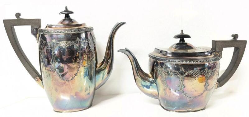 PRIMROSE Plate "The Richmond" E.P.B.M. Silver Plate Coffee & Tea Pots, Up To 8.5" Tall