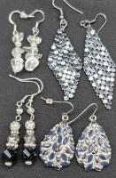 4 Pairs Of Beaded/Blinged Dangle Earrings 1.5 to 2.5" Drop
