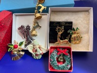 Vintage holiday Brooches and Bracelet