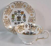 Vintage Paragon Canada Coats of Arms & Emblems Cup and Saucer . Both Ring True . No chips or cracks