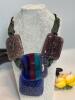 Multi Colour Fused Dichroic Art Glass Statement Necklace 18&rsquo;&rsquo; able to go longer 4 Glass Squares 1.75 - 2&rsquo;&rsquo; Artisan - 3