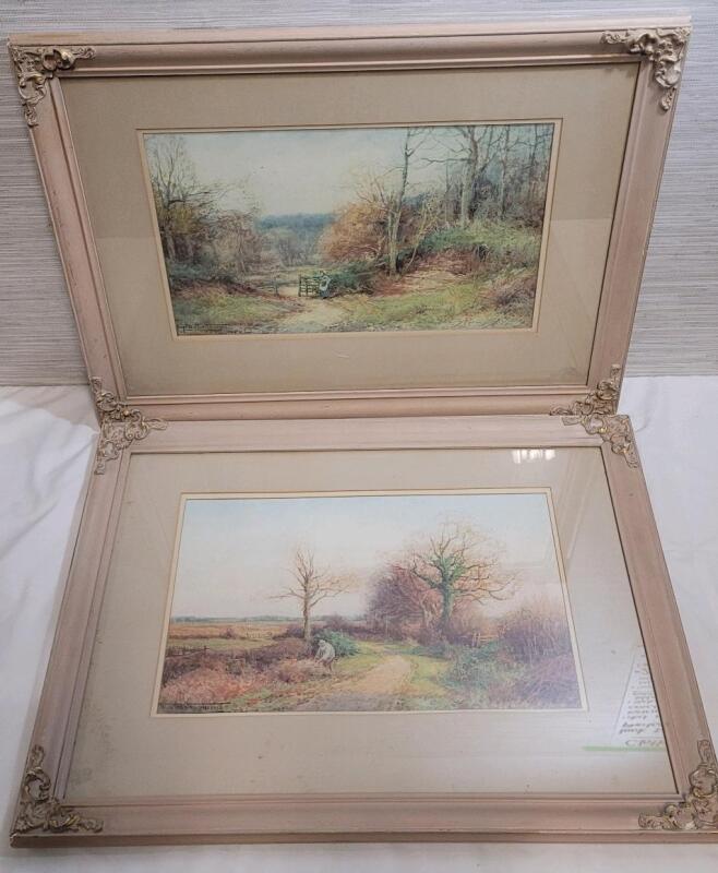 Henry John Sylvester Stannard " English Landscapes " Framed Prints . Both measure 25"&times;19" .