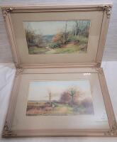 Henry John Sylvester Stannard " English Landscapes " Framed Prints . Both measure 25"&times;19" .