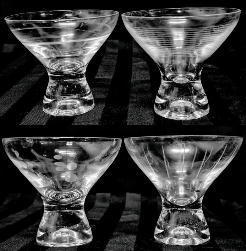 Set of 4 MIKASA "Cheers" Martini Glasses, 4.6" Diam &times; 4" Tall, No Chips or Cracks