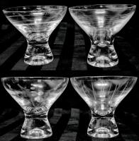 Set of 4 MIKASA "Cheers" Martini Glasses, 4.6" Diam &times; 4" Tall, No Chips or Cracks