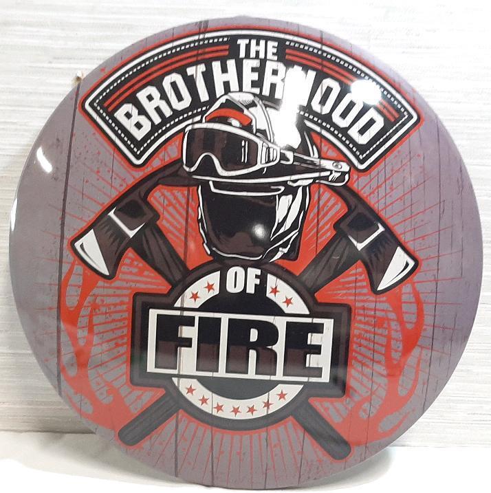 New Firefighter Large Circular Metal Sign