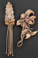 2 Vintage Unique Brooches Signed D. Pollak 3.5" & 5" Long