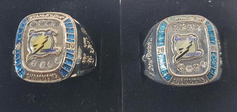 Two (2) Tampa Bay Lighting NHL Hockey Molson's Promo 2004 Stanley Cup Champion's Commemorative Replica Ring .