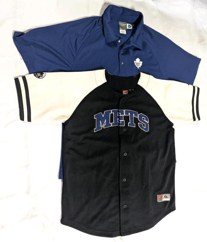 Size Med/XL Unisex Reebok NHL Toronto Maple Leafs Golf Shirt (Med) & NIKE MLB New York Mets (XL/20)
