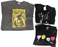 3 Size Small/Med Band Tees : Jimmy Hendrix Experience (Men's Med), KISS (Men's SM), The Beatles (Women's Med)