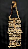 RARE! Ceremonial Turkana-Style Fur & Hide Loincloth With Fish Vertebrae & Bone Beaded Danglers / Bells (?), 15.5" Long, Excluding Waist Straps