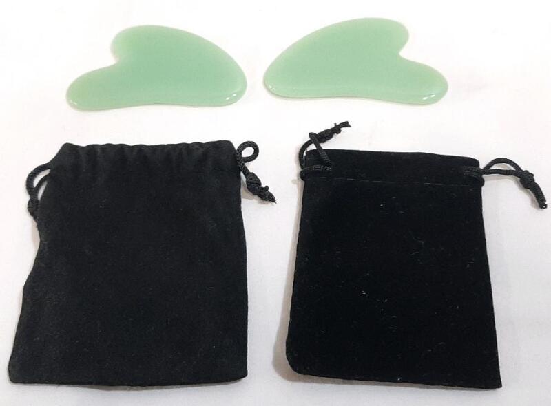 2 New GuaSha Massage Scraping Tools w/ String Bags