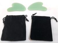 2 New GuaSha Massage Scraping Tools w/ String Bags