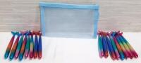16 New Mermaid Fin Pens & Net Carrying Case