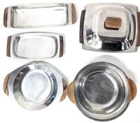 Vintage Mid Century Modern Stainless Steel Serving Dishes & Trays Up To 10.15" &times; 8.5"