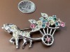 Vintage Brooches LISNER Rhinestones Flower Basket + - 4