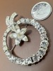 Vintage Brooches LISNER Rhinestones Flower Basket + - 5