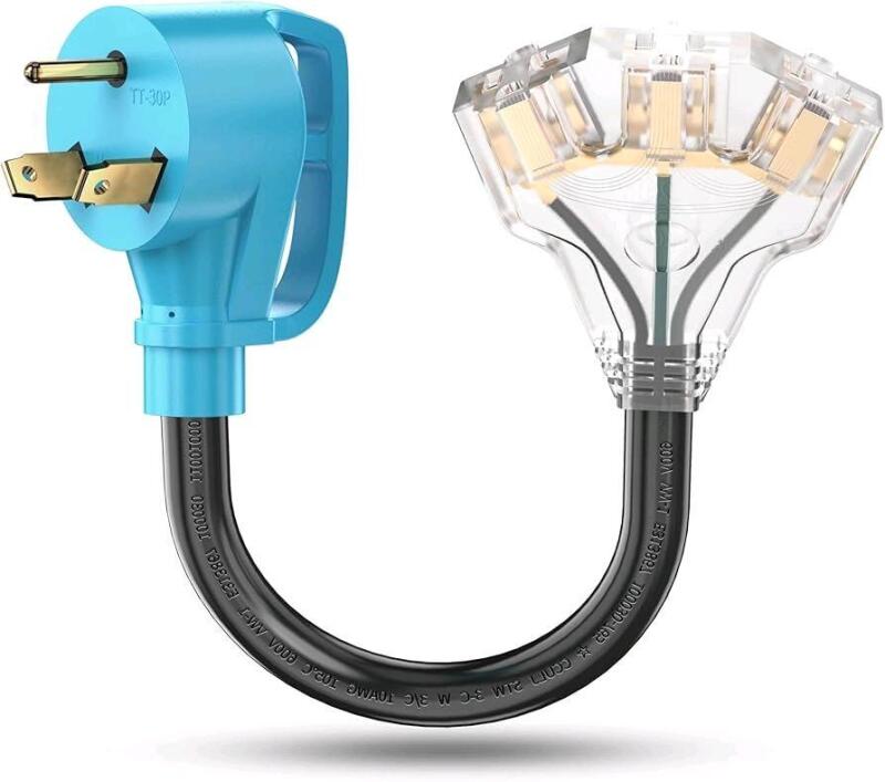 As New 30amp to 110V RV/Generator Distribution Adaptor Cord
