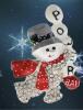 Snowman Brooch Power Ball Enamel Crystal Rhinestones Adorable Red Polka Dot Scarf 2&rsquo;&rsquo; - 2