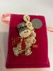 Snowman Brooch Power Ball Enamel Crystal Rhinestones Adorable Red Polka Dot Scarf 2&rsquo;&rsquo; - 4