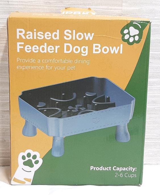 As New Raised Slow Feeder Dog Bowl
