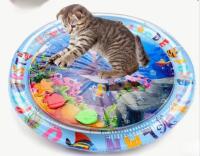 Interactive Water-Themed Cat Play Mat | Floating Fish Design, Durable PVC Non-Slip Floor Mat for Indoor Cats Approximately 25.1&rsquo;&rsquo; Stock photos added sealed Trim pets nails first LOL