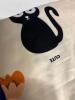 New Size XL Women's Cute Black Cats Elegant Sleep Dress - Light Beige Lounge Nightgown Soft Everyday Pajamas for Women, All-Season Comfortable Loungewear Cat Lovers Machine Wash 95% Polyester 5% Elastane stock photos added - 6