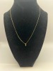 10K yellow Gold Chain Diamond Pendant - 6