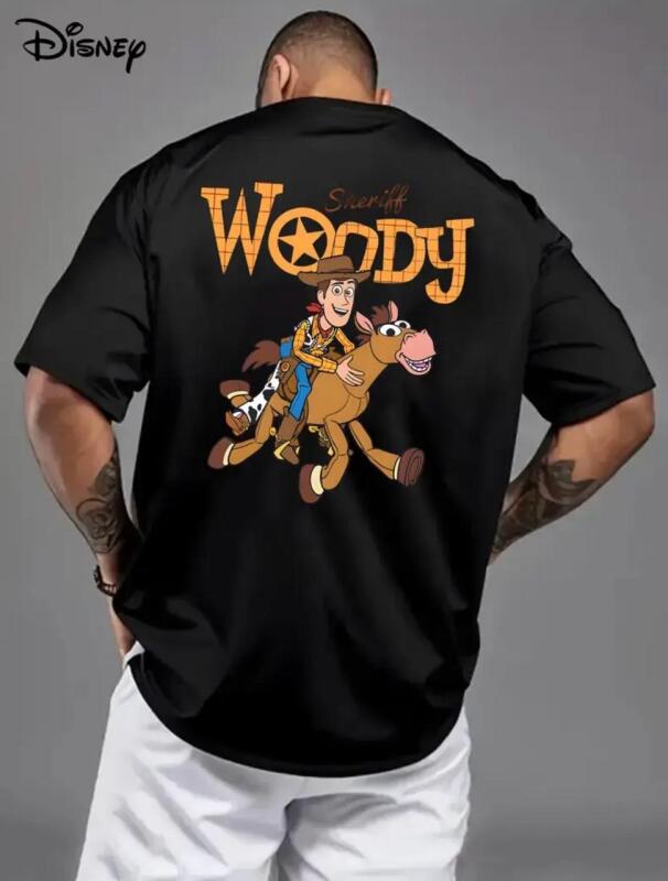 New Size XL Toy Story Men's Sheriff Tee/Officially Licensed Buzz Lightyear & Jessie Cartoon Print/Red with Iconic Sheriff Badge & "Howdy Partner" Slogan Machine Washable 95% Polyester 5% Elastane stock photos added Navy