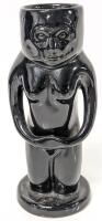 Vintage Mauna Loa Mexico Fertility Goddess Tiki Glass, 7.4" Tall, No Chips or Cracks, Spot of Missing Glaze Where Hands Meet