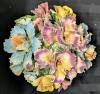 Large CAPODIMONTE Porcelain Floral Centerpiece / Flower Basket, 9.5" Tall, Chips Present - 6