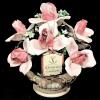 Large CAPODIMONTE Porcelain Floral Centerpiece / Flower Basket, 10" Tall, Chips Present