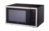 As-New Master Chef 0.9 CU Ft Black Microwave with Stainless Steel Trim - Retails for $149.99