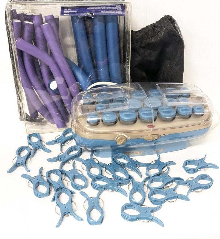 CONAIR ION Shine Electric Hot Rollers Set Tested For Power, 15+ Soft Rollers & Assorted Roller Clips