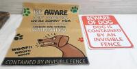 New Beware Of Dogs Metal Sign & Cloth