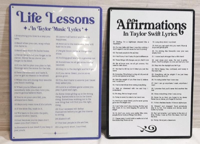 2 New Taylor Swift Lyrics Metal Signs