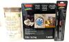 New Craftsmart 5lb Premium Plaster of Paris, Premium Oul-Based Multi-Surface Black Paint Pen, Storage Jar, Canvas on Wood Easel, 4" &times; 4" Mini White Easel, Chalkboard Mini Easel 8" & 9 Acrylic Paints - 3