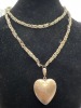 Vintage Sterling Large Heart Necklace Brooch and stone Heart Necklace - 3