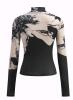 New Size Small COMMENSE Fitted Abstract Floral Print Long Sleeve Mock-Neck Top - 2
