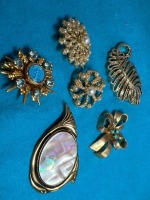 Vintage Brooches Keyes sterling Gerry’s Rhinestones +