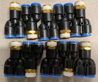 10 New Air Hose Fittings - Pneumatic Quick Connect-Plug Accessories. 0.75" Opening twin 0.5" Openings.